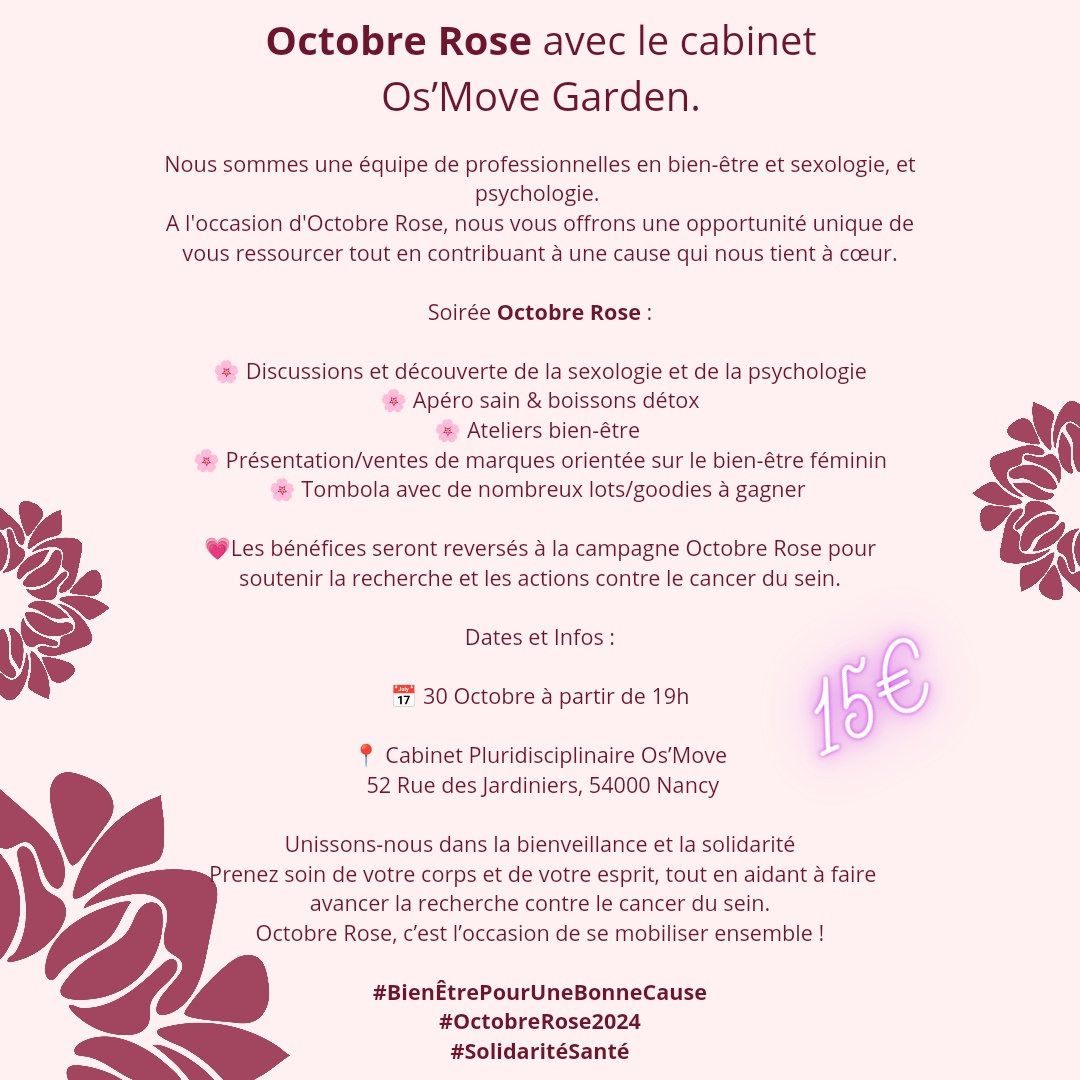 OCTOBRE ROSE avec OS’MOVE GARDEN à NANCY