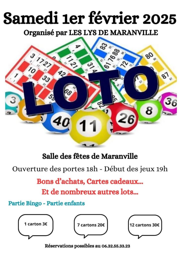 Loto organisé par les Lys de Maranville