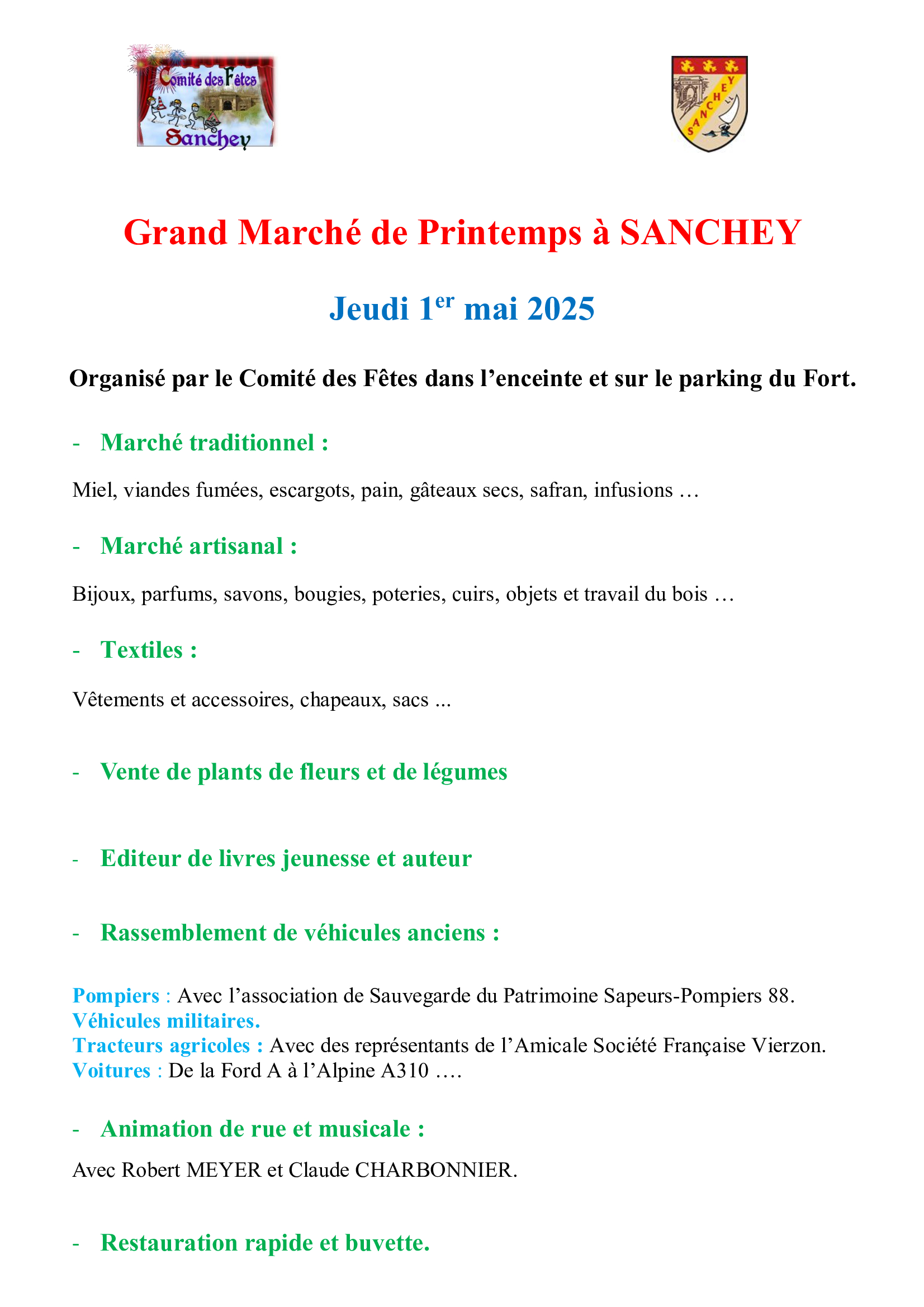MARCHÉ DE PRINTEMPS À SANCHEY